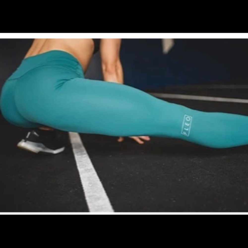 FLEO teal silky silk leggings